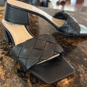 Vince Camuto Black Woven Heeled Sandals